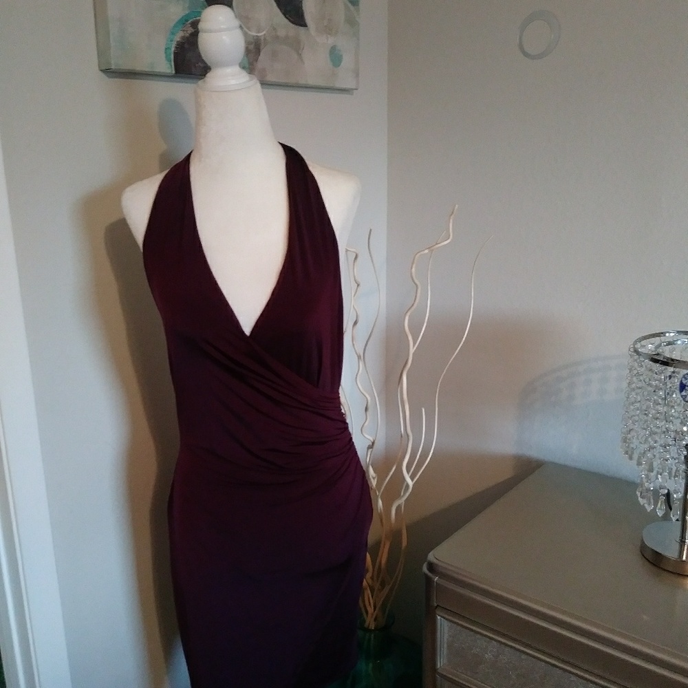 NWOT Deep Purple Halter Dress